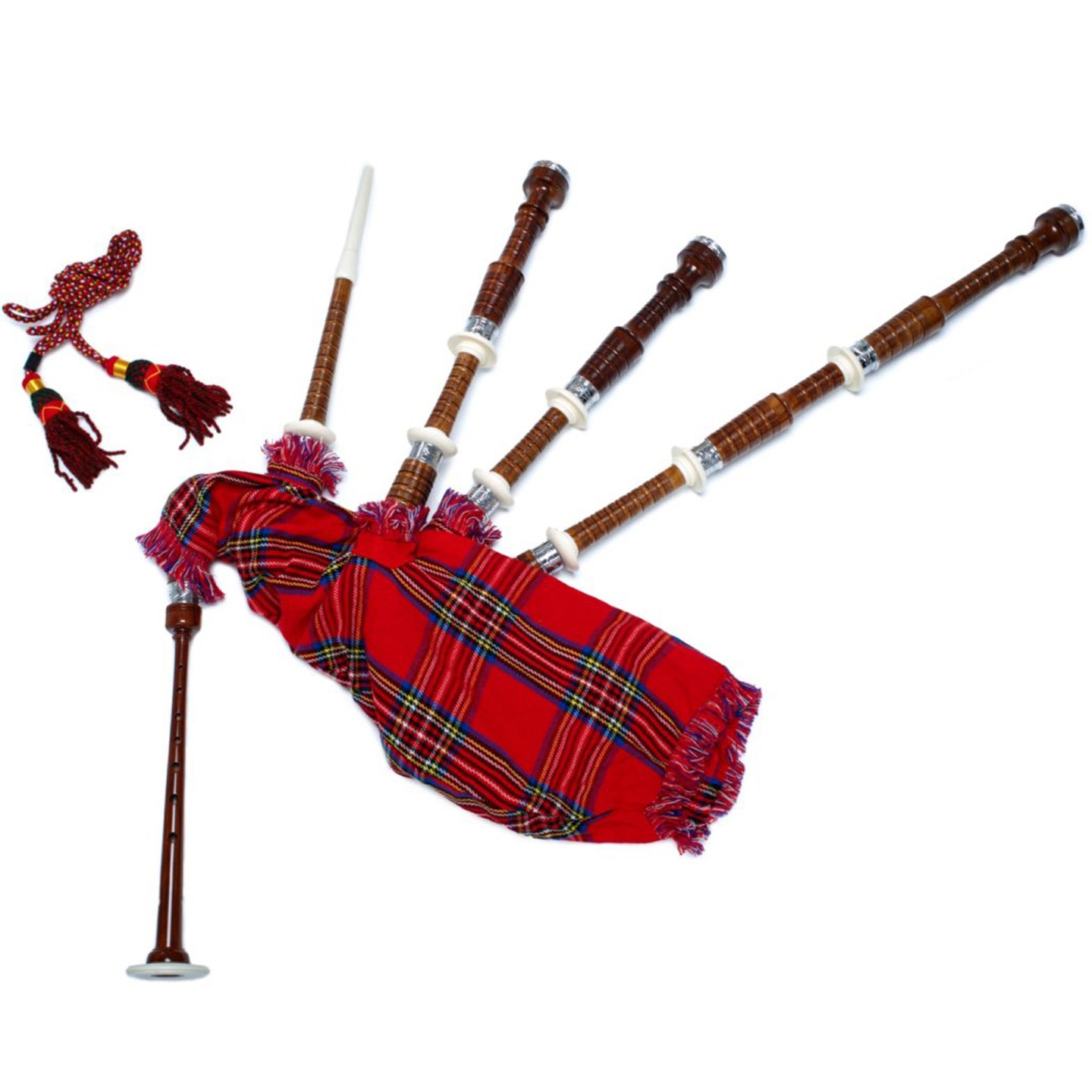 Chanterelle de grande cornemuse écossaise en bois de rose naturel avec 2 anches synthétiques offertes
